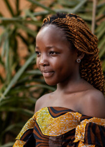 Up close smiling girl posing