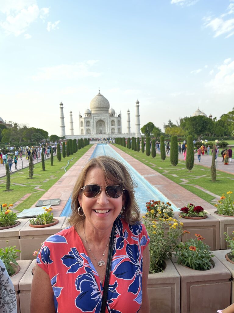 kathy hirst at the taj mahal india adventure