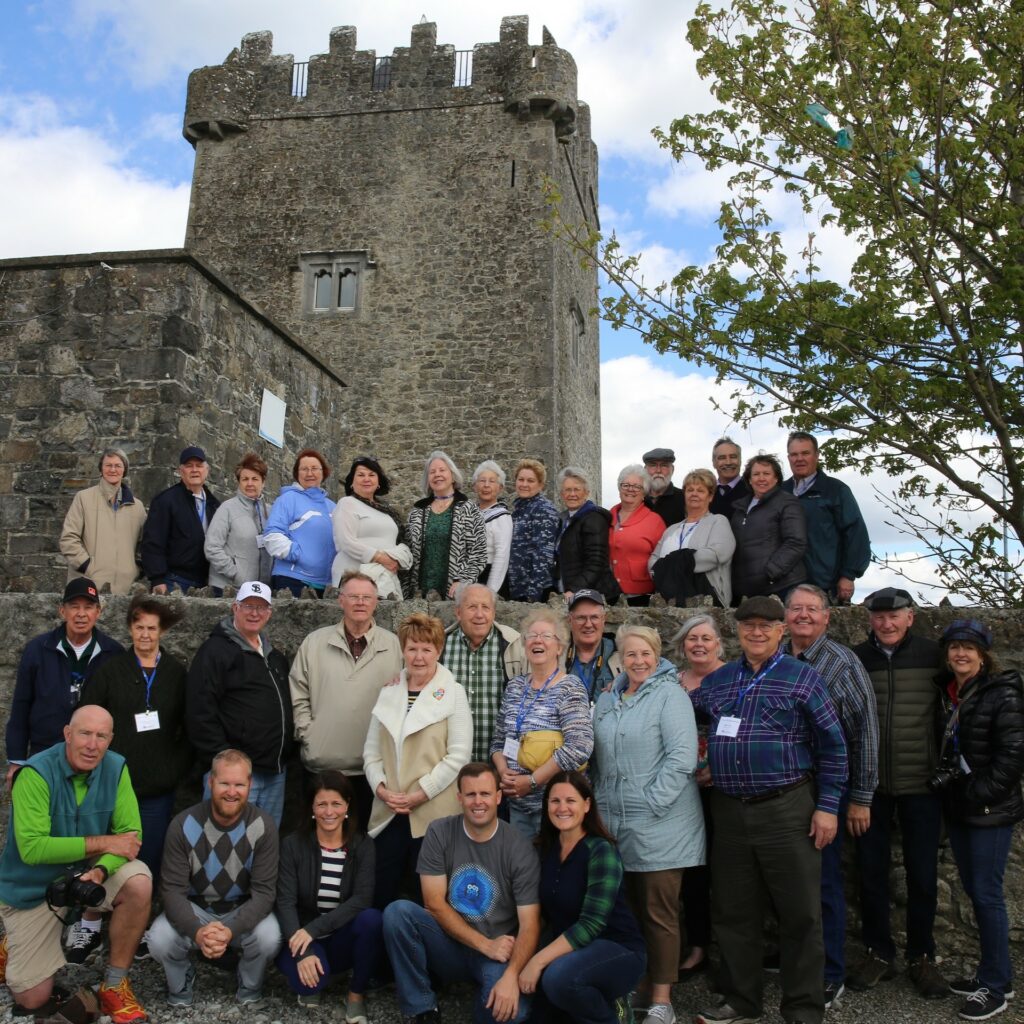 Morris Murdock Escorted tour group before an Irish castle