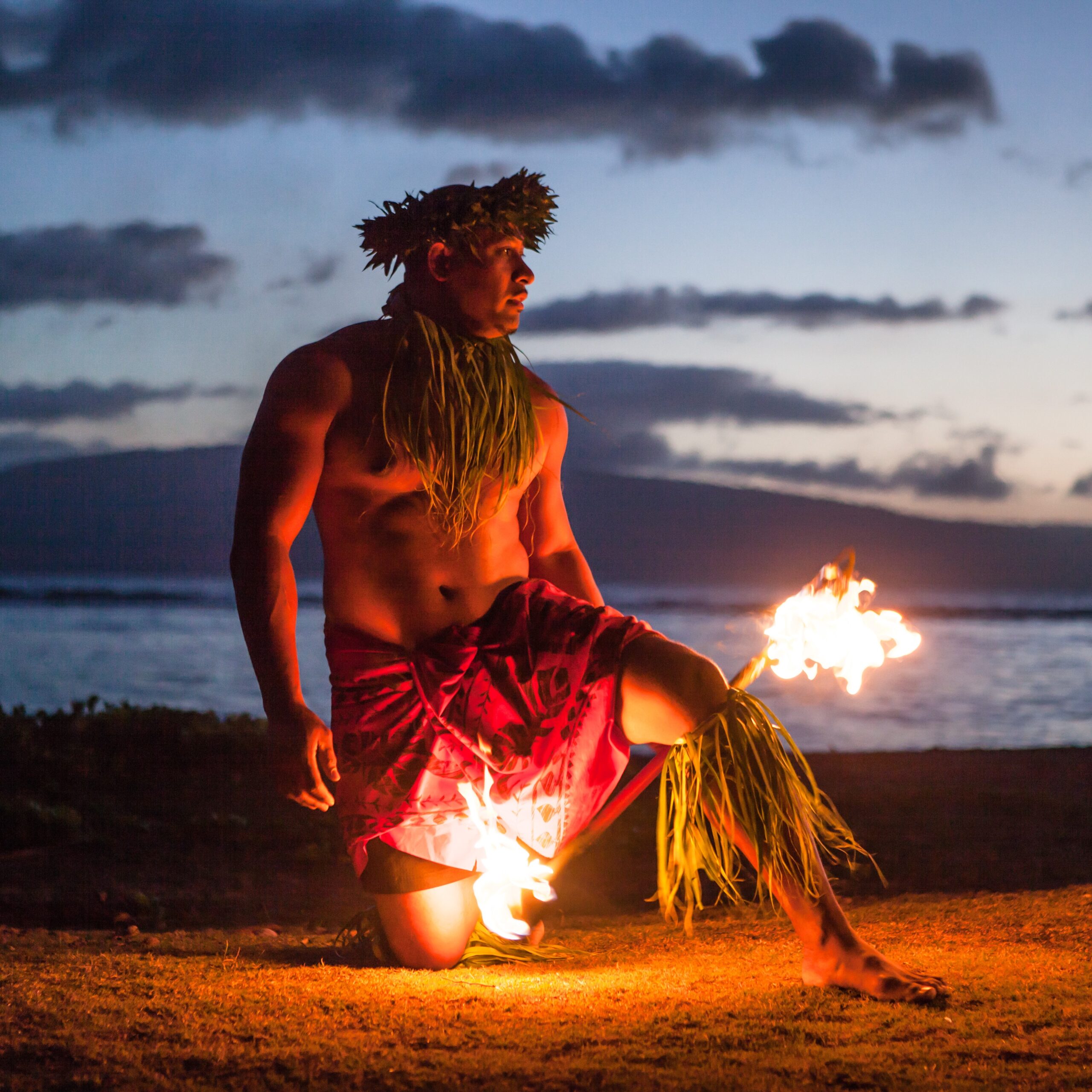 Male Fire Dancer in Hawaii